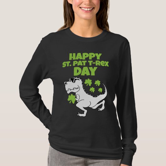 Happy St Patricks T Rex Day Women Men Boy Girl Kid Tシャツ (正面)