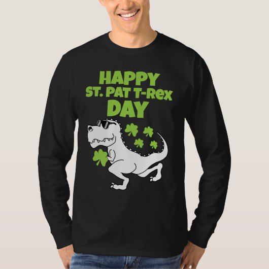 Happy St Patricks T Rex Day Women Men Boy Girl Kid Tシャツ (正面)