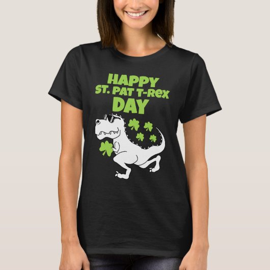 Happy St Patricks T Rex Day Women Men Boy Girl Kid Tシャツ (正面)