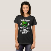 Happy St Patty's Day St Patricks Sugar Skull Lepre Tシャツ (正面フル)