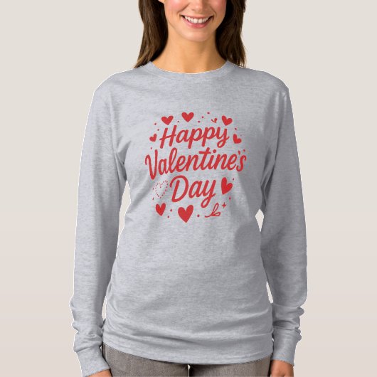 Happy St. Valentine's Day Grey  Tシャツ (正面)