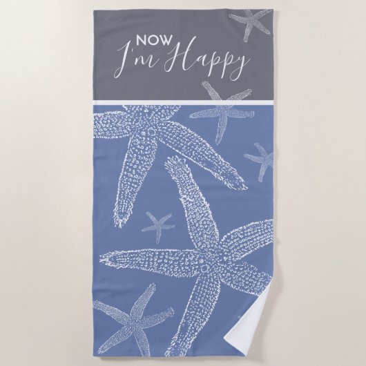 Happy Starfish ビーチタオル (正面)