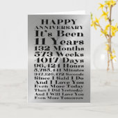 Happy Steel 11結婚th Anniversary カード (黄色い花)