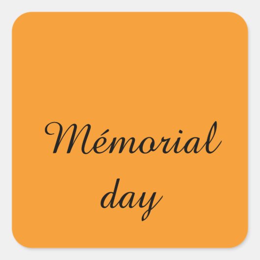 Happy stickers mémorial day スクエアシール (正面)