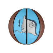 Happy stingray fish cartoon illustration ミニバスケットボール (縦)