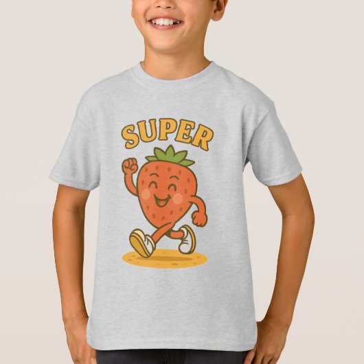 Happy Strawberry Kids Tee - Sweet & スマイリー! Tシャツ (正面)