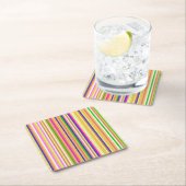Happy Stripes スクエアペーパーコースター (インサイチュ)