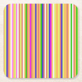 Happy Stripes スクエアペーパーコースター (正面)