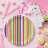 Happy Stripes ペーパープレート (パーティー)