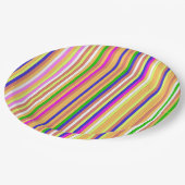 Happy Stripes ペーパープレート (アングル)