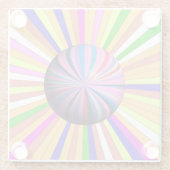 Happy Stripes with Center Sphere ガラスコースター (裏面)