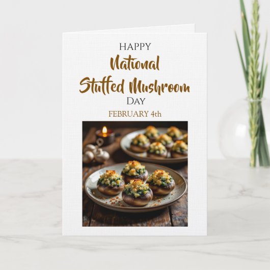 Happy Stuffed Mushroom Day  | February 4th カード (正面)