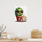 Happy Succulent Plant Parent Kawaii Sticker Mug ポスター (キッチン)