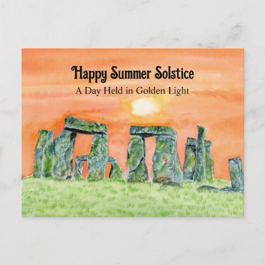 Happy Summer Solstice Stonehenge ポストカード (正面)