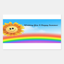 Happy Summer Sunステッカー 長方形シール