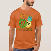 Happy Summerween Watermelon Summer Pineapple Hallo Tシャツ (正面)