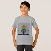 「Happy Sun and Tree」グラフィックTシャツ Tシャツ (正面フル)