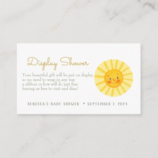 Happy Sun Displayシャワーエンクロージャ エンクロージャーカード (正面)