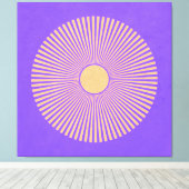 Happy Sunburst Stretched Canvas Print キャンバスプリント (インサイチュ (ウッドフロア))