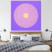 Happy Sunburst Stretched Canvas Print キャンバスプリント (インサイチュ (寝室))