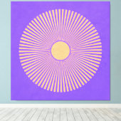Happy Sunburst Stretched Canvas Print キャンバスプリント (インサイチュ (ウッドフロア))