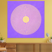 Happy Sunburst Stretched Canvas Print キャンバスプリント (インサイチュ (リビング))
