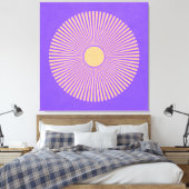Happy Sunburst Stretched Canvas Print キャンバスプリント (インサイチュ (寝室))