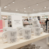 'Happy Sunday' 穏やかな朝の日曜日の恋人たちへの平和 コーヒーマグカップ