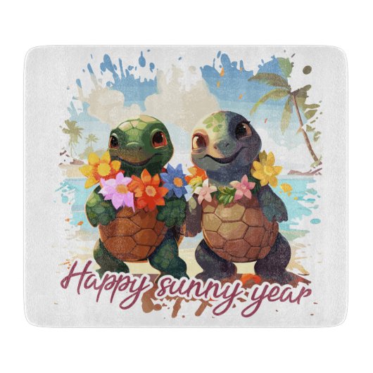 Happy sunny year too カッティングボード (正面)