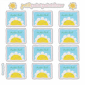 Happy Sunshine蔵書票をパーソナライズ シール (正面)