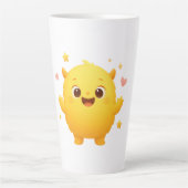 Happy Sunshine Monster Kids Mug — Cheerful Yellow カフェラテマグ (正面)