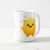 Happy Sunshine Monster Kids Mug — Cheerful Yellow コーヒーマグカップ (正面右)