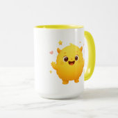  Happy Sunshine Monster Kids Mug — Cheerful Yellow マグカップ (正面右)