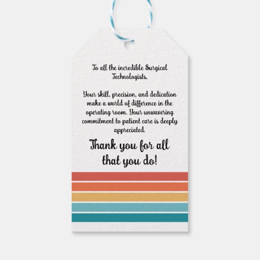 Happy Surgical Tech Week ギフトタグ (裏面)