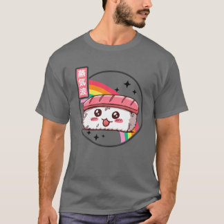 Happy Sushi Rainbow Retro Japan Style Otaku Vaporw Tシャツ