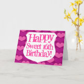 Happy Sweet 16 Birthday card with hearts カード (黄色い花)
