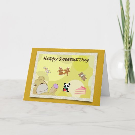 Happy Sweetest Day Teddy Bears カード (正面)