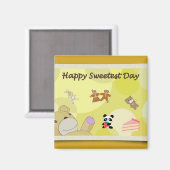 Happy Sweetest Day Teddy Bears マグネット (正面/裏面)