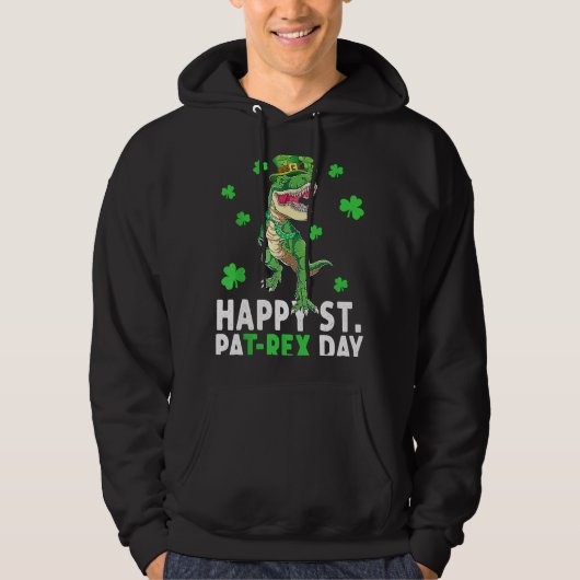 Happy T Rex Dinosaur Saint Patrick's Day For Boys  パーカ (正面)