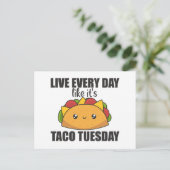 Happy Taco Tuesday - Mexican Food Postcard ポストカード (スタンド正面)