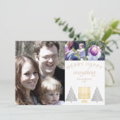 Happy Tan メリー 3モダン Photo Collage シーズンカード (スタンド正面)