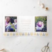 Happy Tan Interfaithメリー 3枚エレガント写真 三つ折りクリスマスカード (内部)