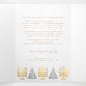 Happy Tan Interfaithメリー 3枚エレガント写真 三つ折りクリスマスカード (内部中)