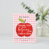 Happy Teacher Appreciation Card | Red Apple Pink  ポストカード (スタンド正面)