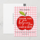 Happy Teacher Appreciation Card | Red Apple Pink  ポストカード (正面/裏面)