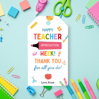Happy Teacher Appreciation Week Gift Tags ギフトタグ