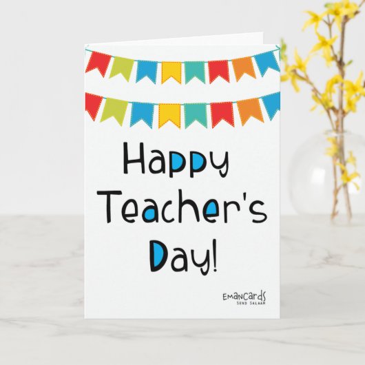 Happy Teacher's Day カード (黄色い花)