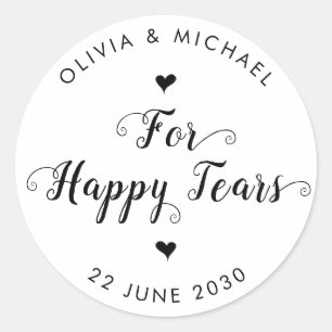 Happy Tears シンプルモダン結婚のTissue Label ラウンドシール