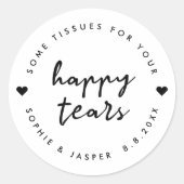 Happy Tears ステッカー｜結婚式の引き出物用ティシュー ラベル (正面)
