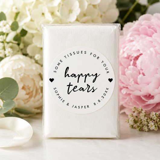 Happy Tears ステッカー｜結婚式の引き出物用ティシュー ラベル
